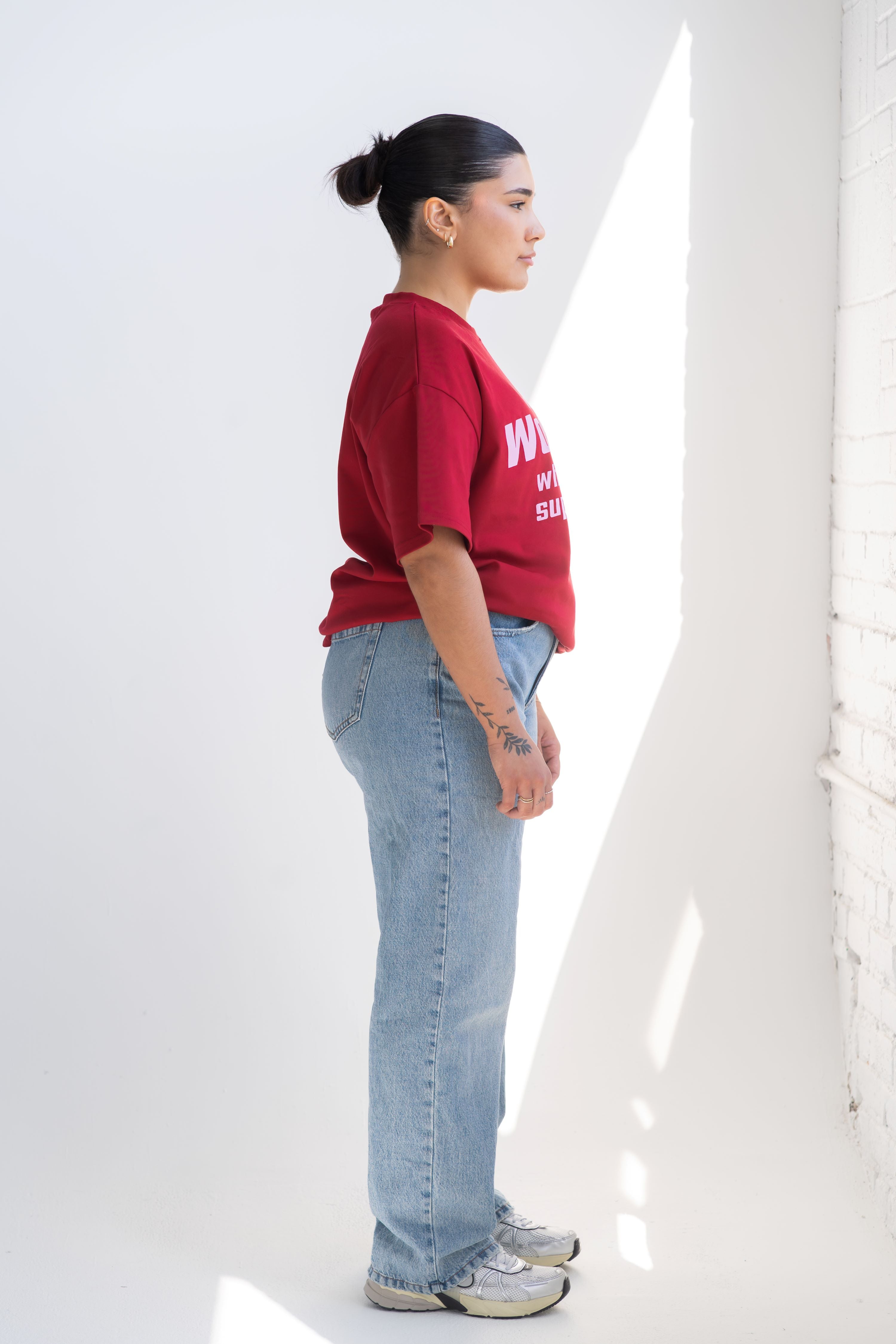 T-shirt oversize rouge – “I am a woman, what’s your superpower?