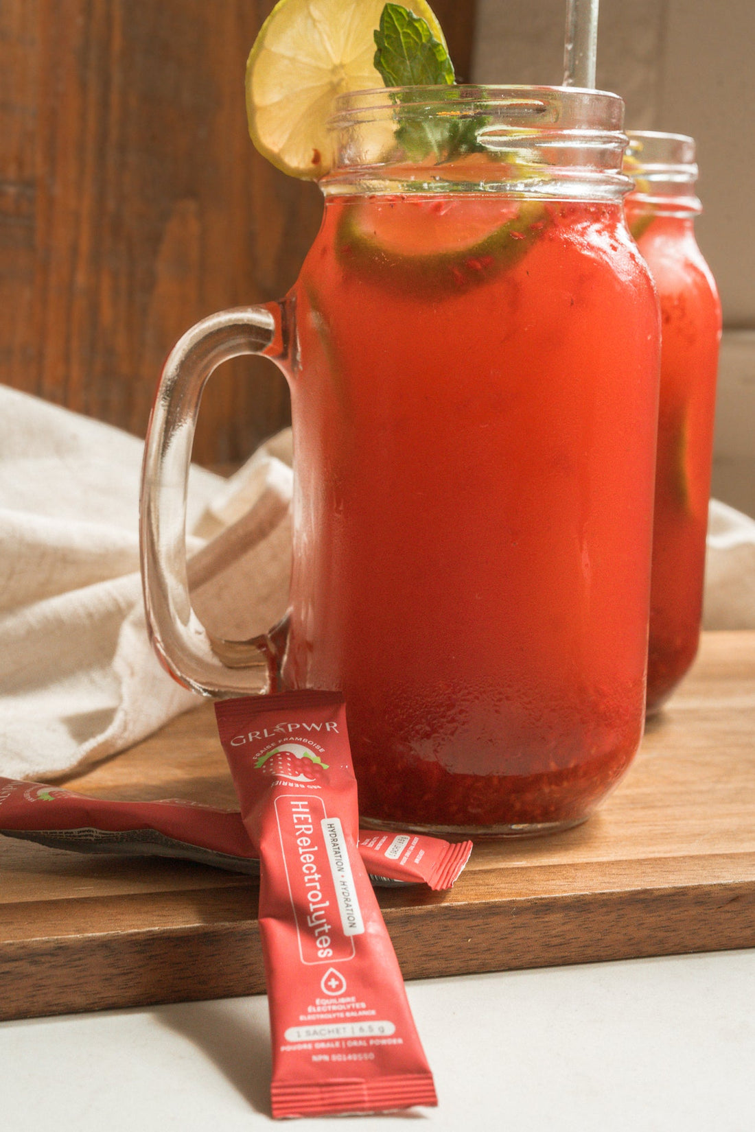 Mocktail framboise, lime & électrolytes